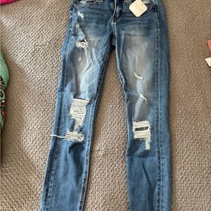 Altar'd State Ripped Blue Skinny Jeans